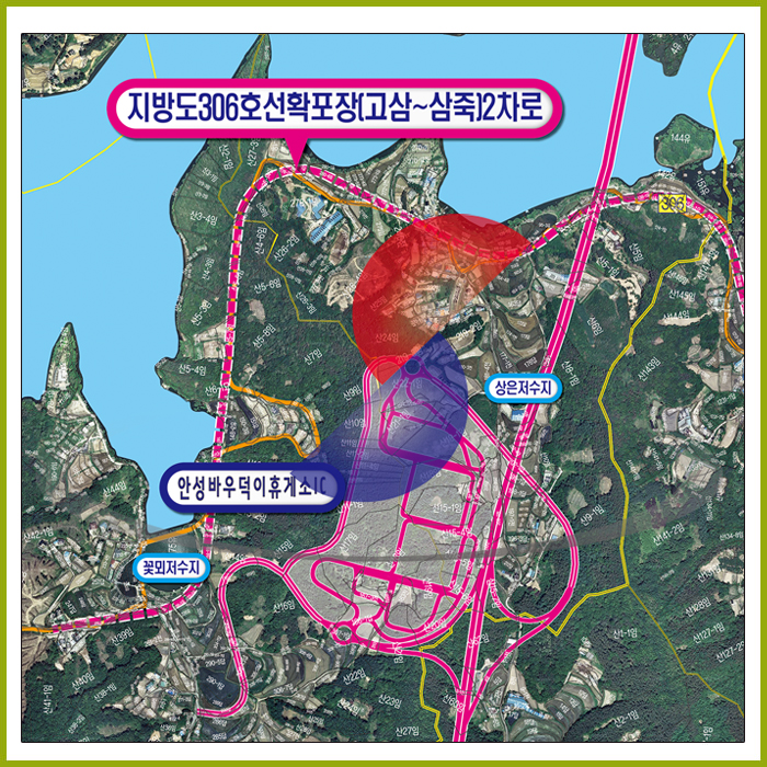 고삼호수 개발 위성현황도2 [롤스크린] 235cm×180cm (特)