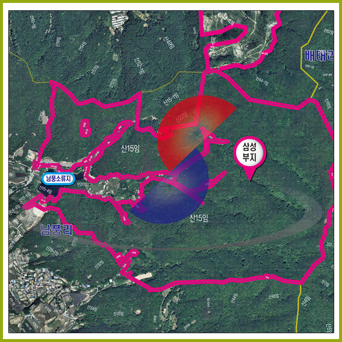 고삼호수 개발 위성현황도2 [롤스크린] 235cm×180cm (特)