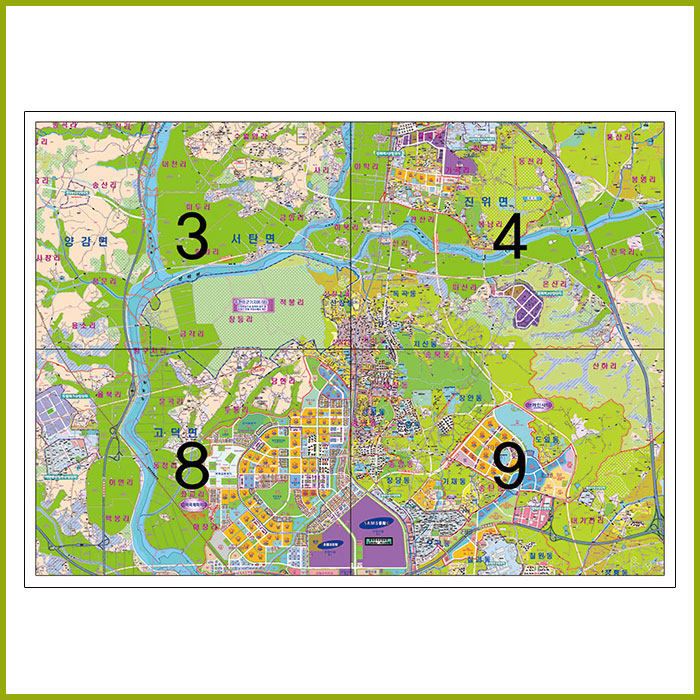 주문 제작 _ 평택시 지번현황도 [인덱스 선택]  전화로만 주문 가능