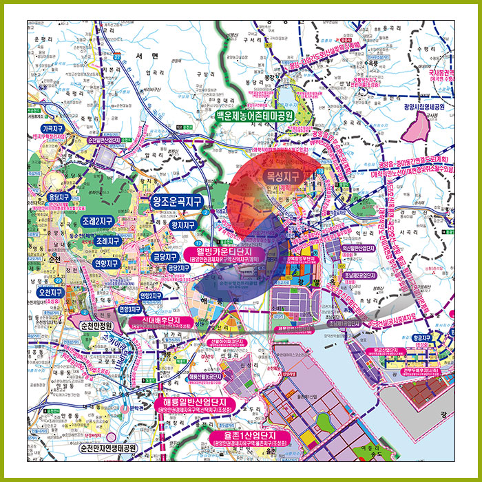 여수순천광양 개발계획도  [양면코팅 종이]