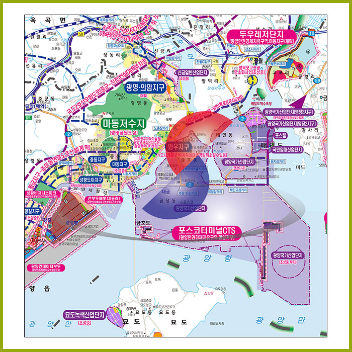 광양만권 개발계획도 [ 롤스크린 / 大 ]