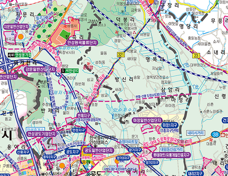 2040안성시 개발계획도 [ 롤스크린 / 大 ]