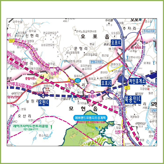 용인시 개발계획도  [양면코팅 종이]