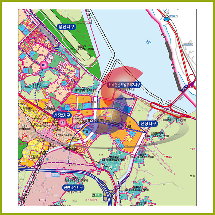 하남시 개발계획도 [양면코팅 종이]