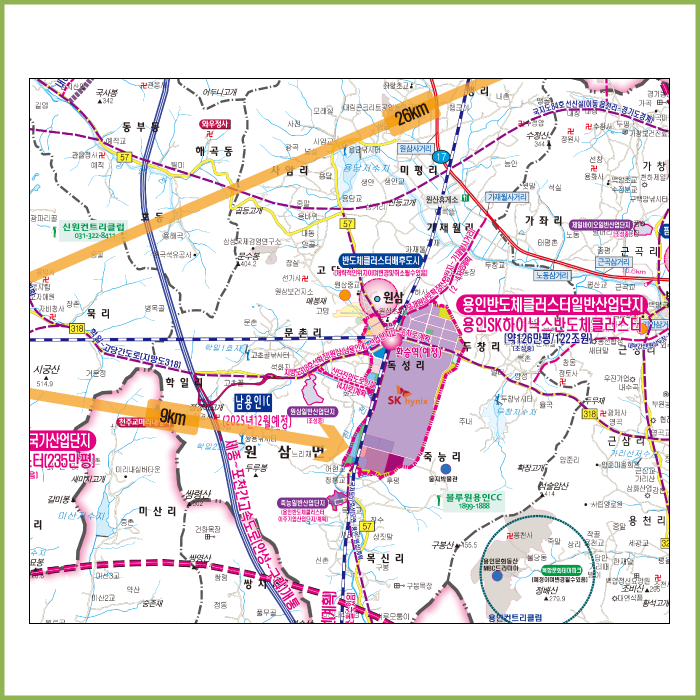 용인시 개발계획도 [ 족자 ]