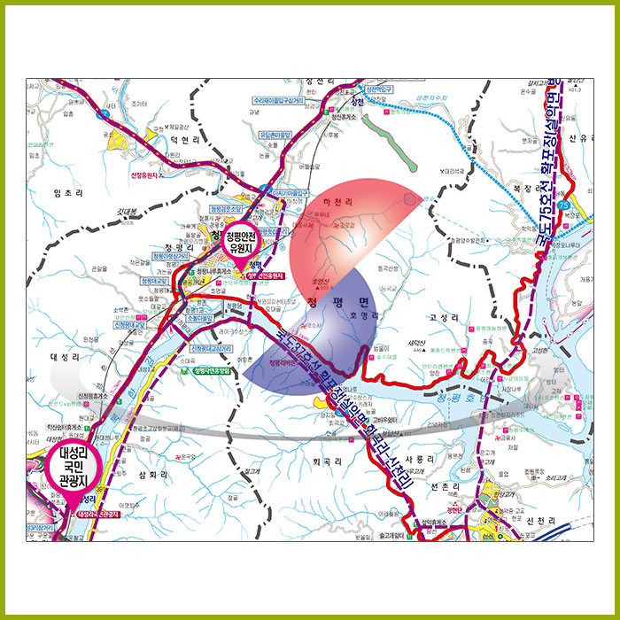 가평군 개발계획도 [족자]