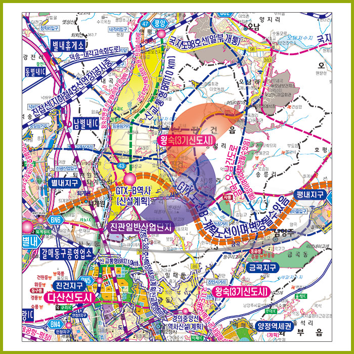 경기북부(철원일부) 개발계획도  [ 족자 ]