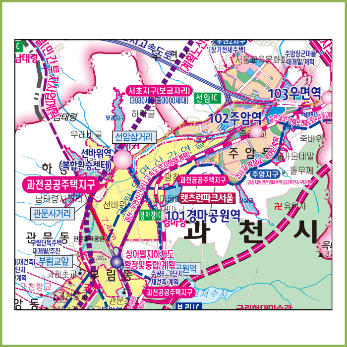 안양군포의왕과천 개발계획도 [ 족자 ]