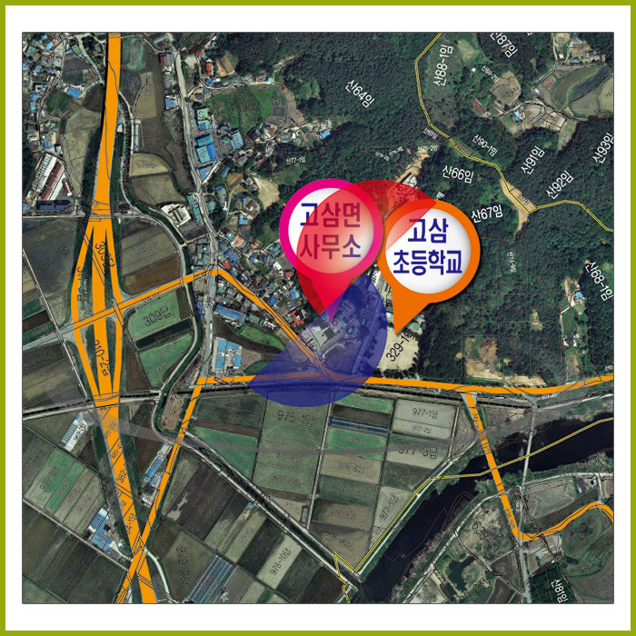 고삼호수 개발 위성현황도 [최고급 포토용지]