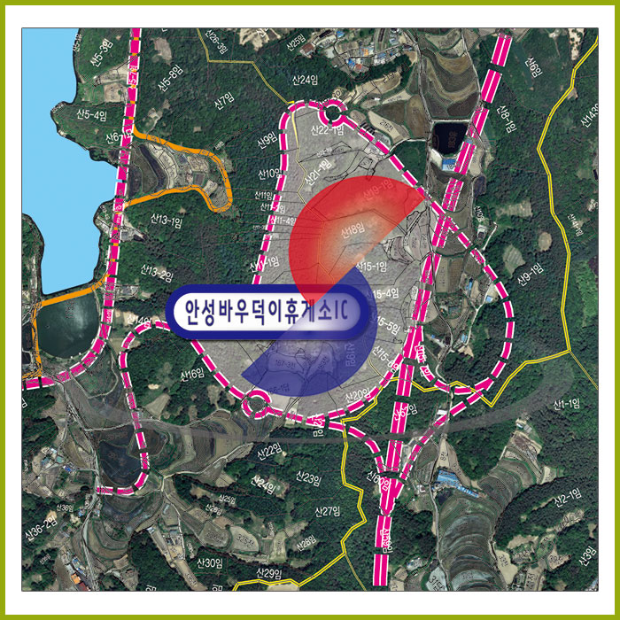고삼호수 개발 위성현황도  [ 롤스크린 / 特 ]