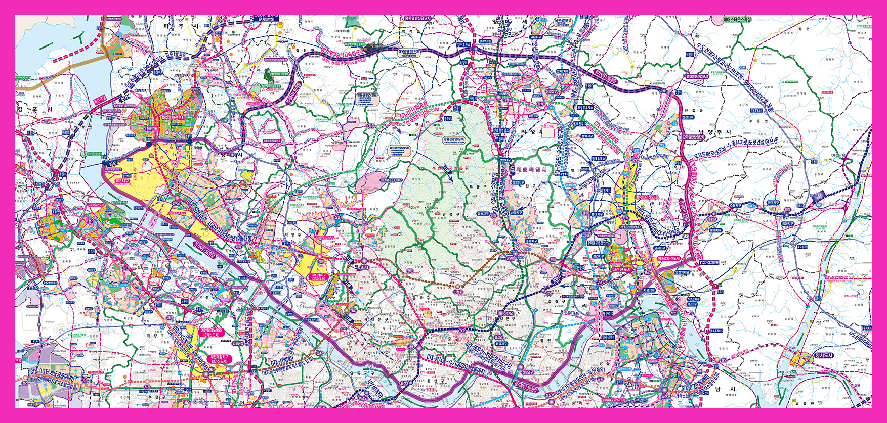 최신수도권 개발계획도 [ 롤스크린 / 大 ]
