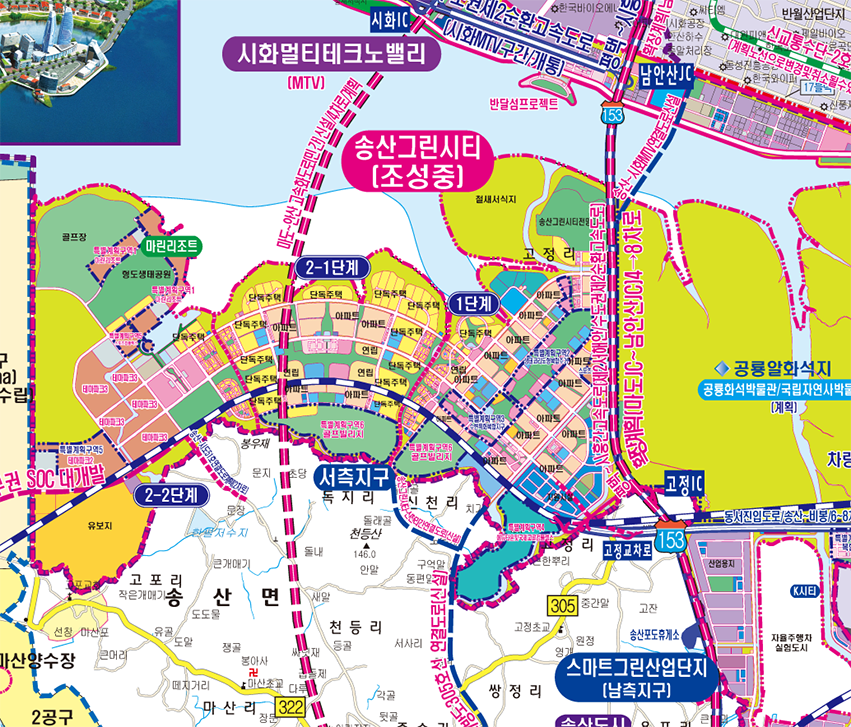 2040화성권 개발계획도  [ 롤스크린/ 大 ]