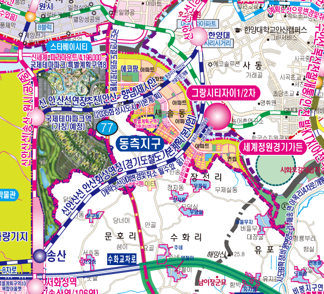 2040화성권 개발계획도  [ 롤스크린/ 大 ]