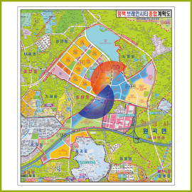 평택시 브레인시티 지번현황도 [롤스크린] 185cm×210cm (大)