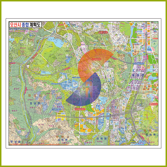 오산시 지번현황도 [롤스크린] 215cm×180cm (大)
