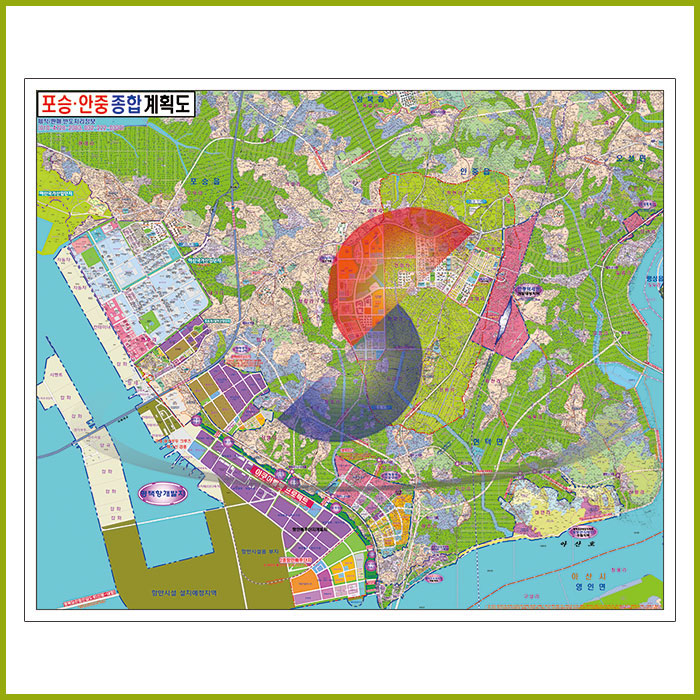 평택시 포승안중 지번현황도 [롤스크린] 300cm×250cm (特大)