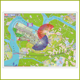 평택시 팽성미군기지 지번현황도 [롤스크린] 215cm×162cm (大)