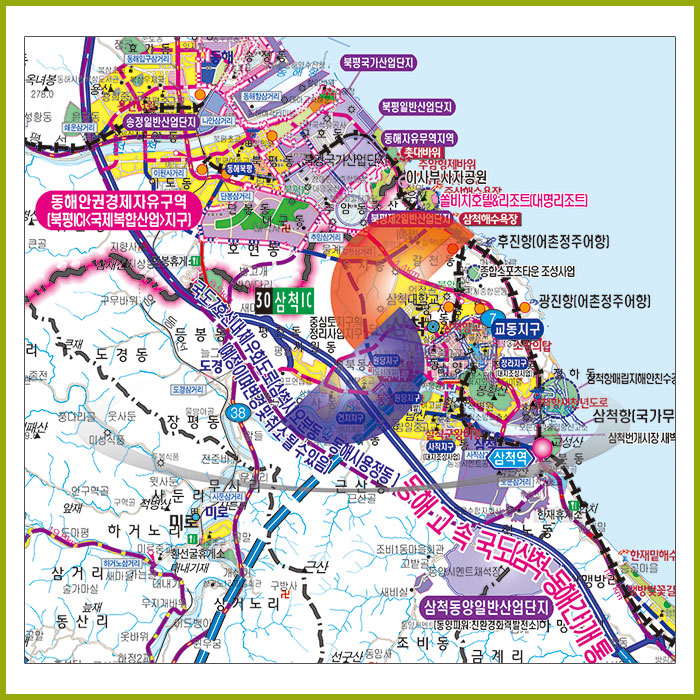 동해삼척태백 개발계획도 [양면코팅 종이]