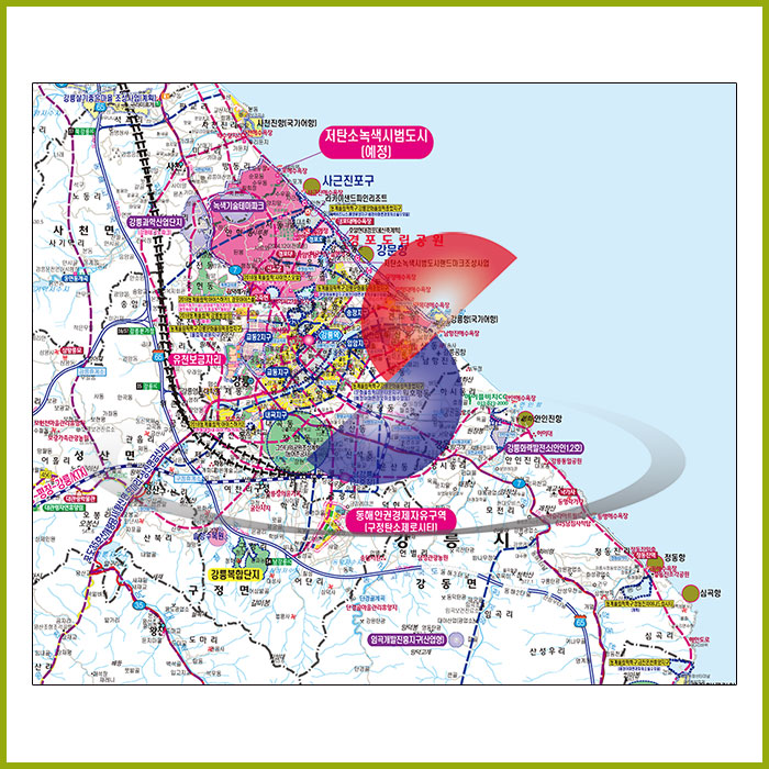 강원동남권 개발계획도 [ 족자 ]
