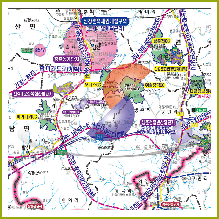 춘천시 개발계획도 [ 족자 ]
