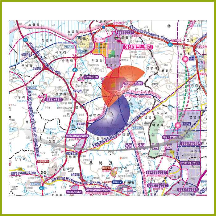 아산시 개발계획도 [양면코팅 종이]