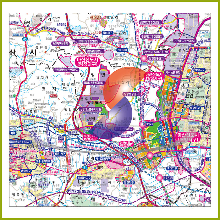 아산시 개발계획도 [ 롤스크린 / 大 ]
