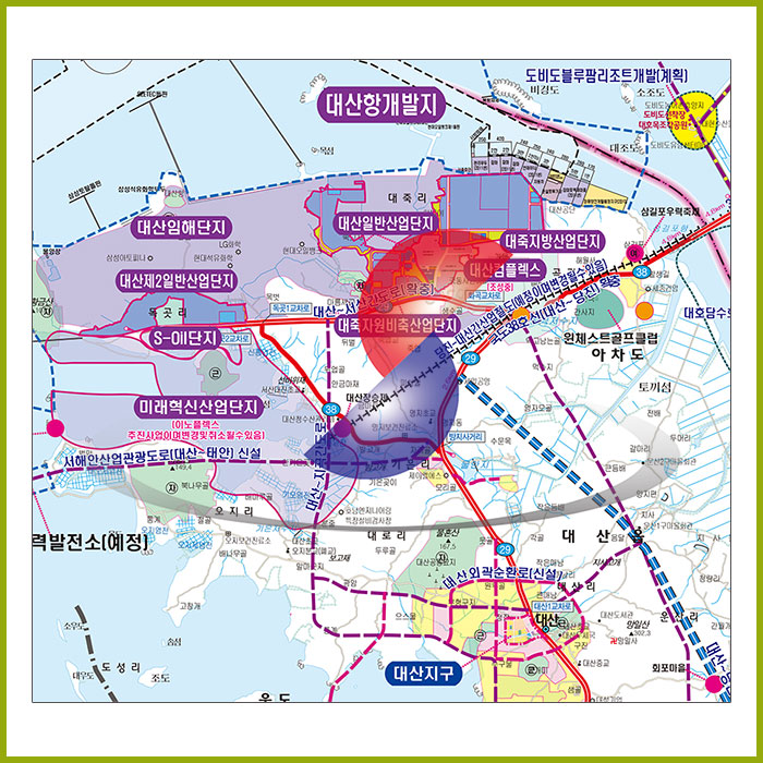당진서산시 개발계획도 [ 롤스크린/大 ]