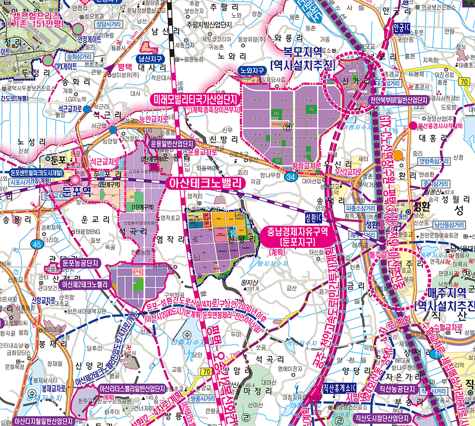 천안아산 개발계획도 [양면코팅 종이]