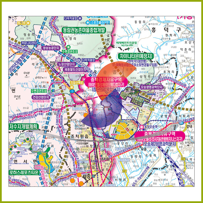 세종특별자치시 개발계획도 [양면코팅 종이]