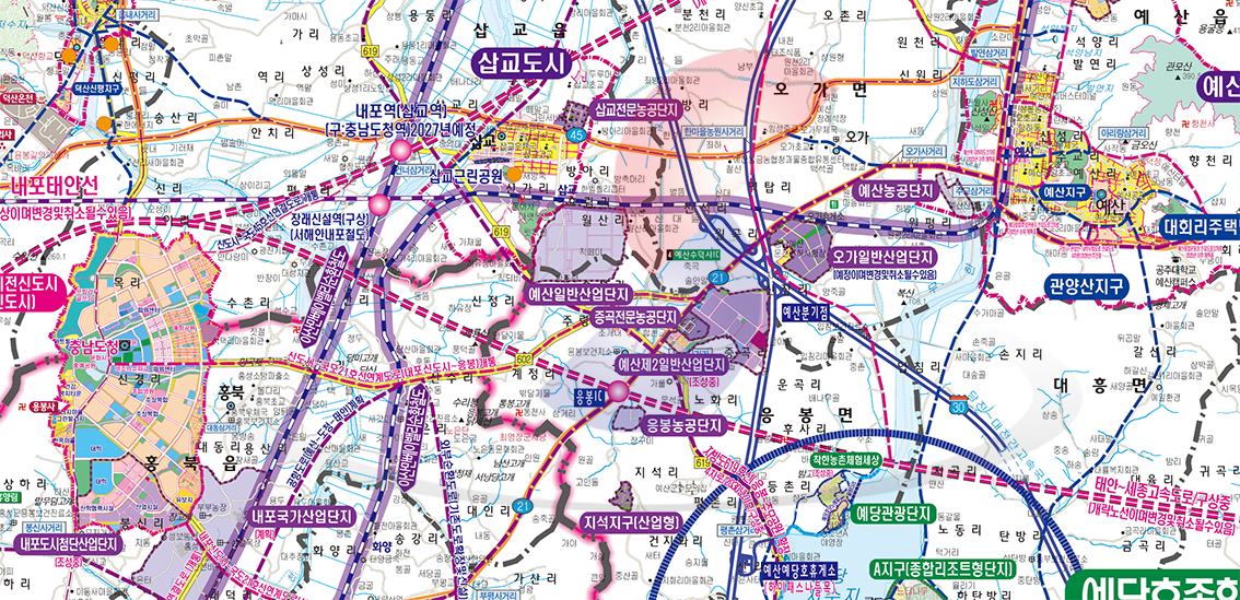 2040예산홍성 개발계획도 [ 롤스크린 / 大 ]
