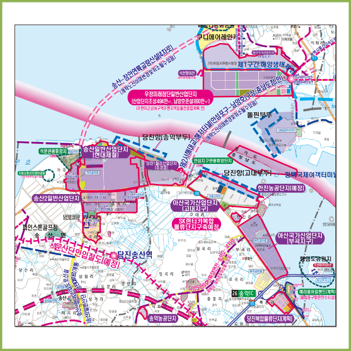 충남서북부권 개발계획도 [양면코팅 종이]