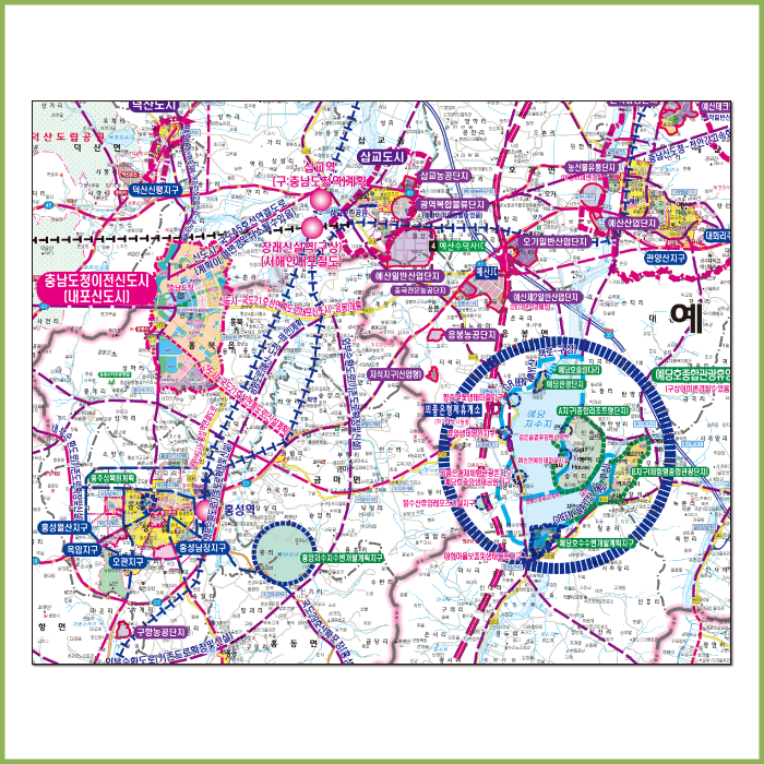 충남서북부권 개발계획도 [양면코팅 종이]