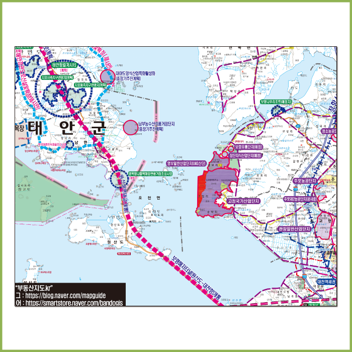 충남서북부권 개발계획도 [양면코팅 종이]