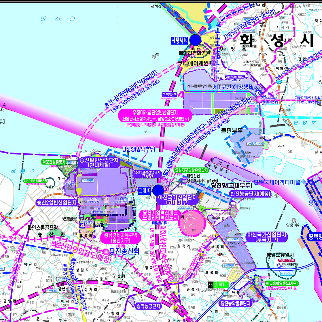 2035충남서북부권 개발계획도 [양면코팅 종이]