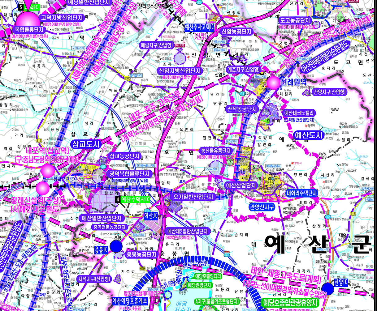 2035충남서북부권 개발계획도 [ 롤스크린 / 大 ]