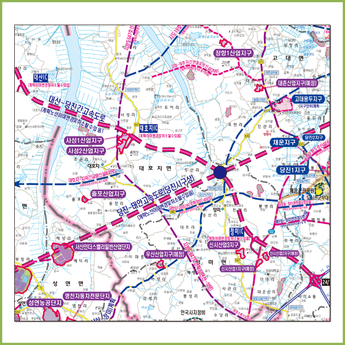 충남서북부권 개발계획도 [ 롤스크린 / 大 ]