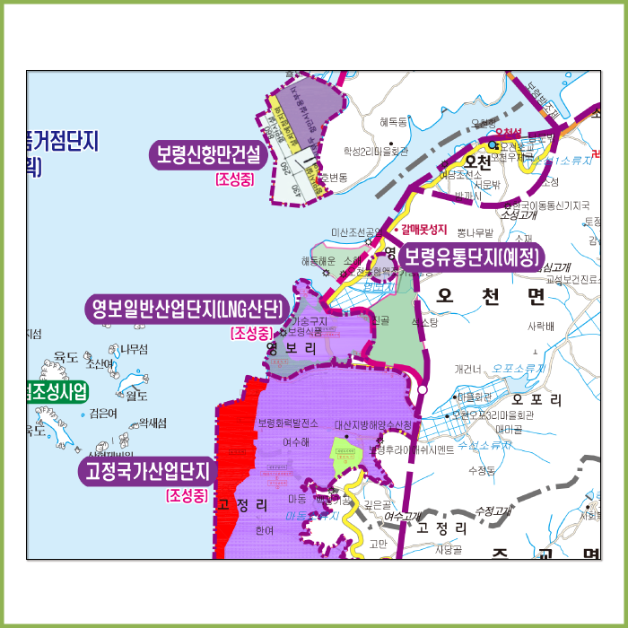 보령시 개발계획도 [ 족자 ]