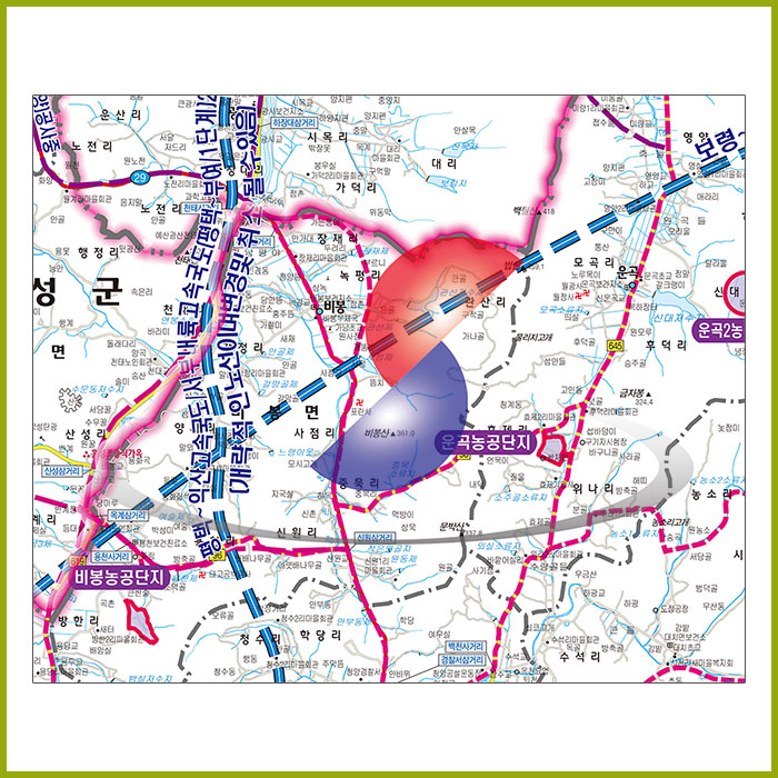 청양군 개발계획도 [ 족자 ]