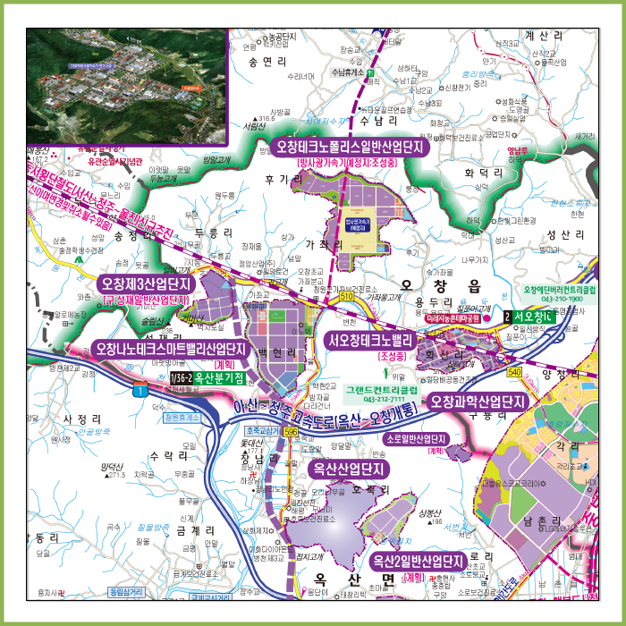 2040청주시 개발계획도 [양면코팅 종이]