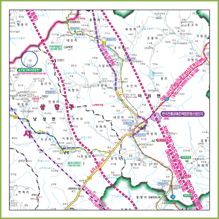 2040청주시 개발계획도 [양면코팅 종이]