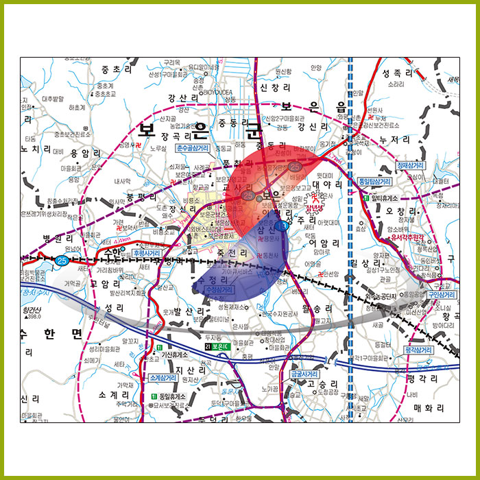 보은군 개발계획도 [양면코팅 종이]