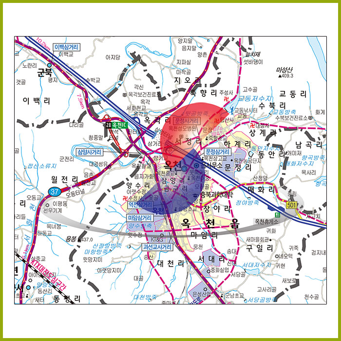 옥천군 개발계획도 [양면코팅 종이]