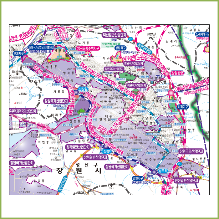 2040(창원,김해,양산,밀양)부산광역권개발계획도  [양면코팅 종이]