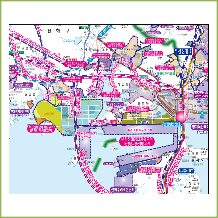2040(창원,김해,양산,밀양)부산광역권개발계획도  [양면코팅 종이]