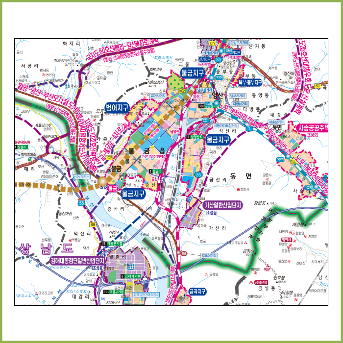 2040(창원,김해,양산,밀양)부산광역권개발계획도 [ 롤스크린/ 大 ]