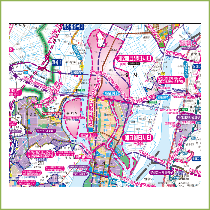 2040(창원,김해,양산,밀양)부산광역권개발계획도 [ 족자 ]