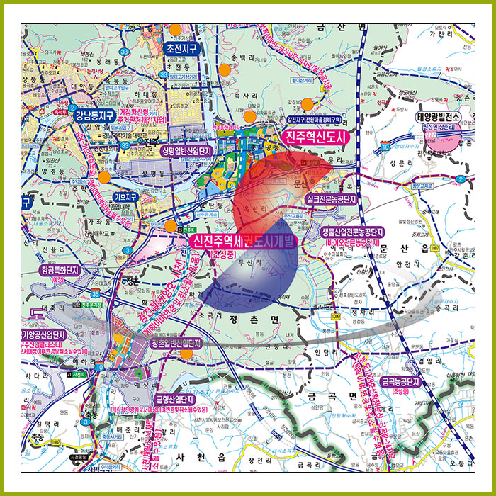 진주시 개발계획도 [ 족자 ]