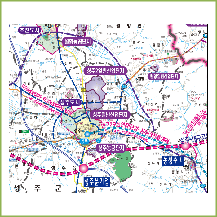 구미·김천·성주·칠곡 개발계획도 [ 족자 ]