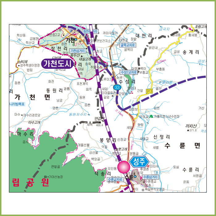 성주군 개발계획도 [양면코팅 종이]