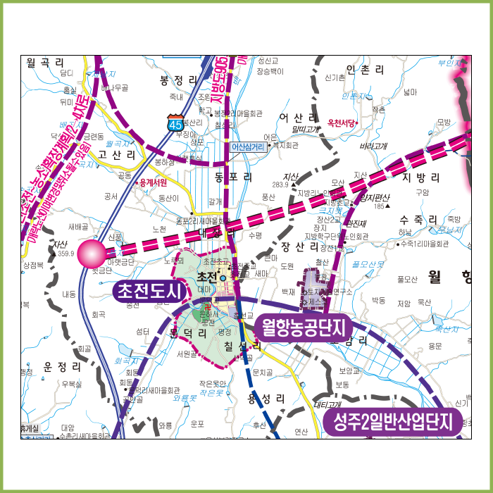 성주군 개발계획도  [ 족자 ]